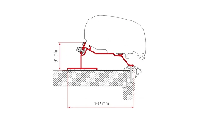Fiamma Adapter Caravan Roof 400 CM Passend Für F80 F65