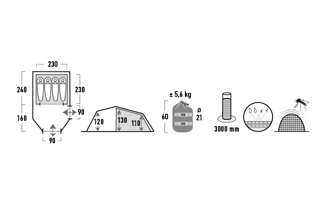 High Peak Zelt Goshawk 4 Tunnelzelt â Bild 6